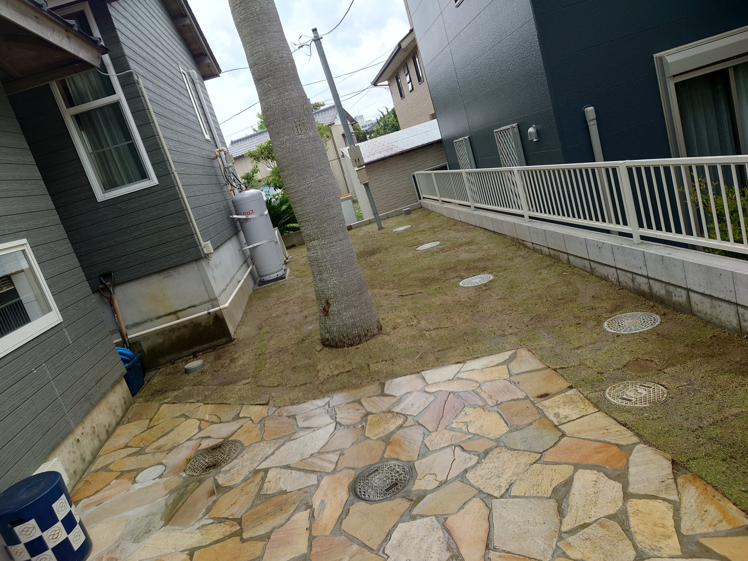 鴨川市　芝張り作業